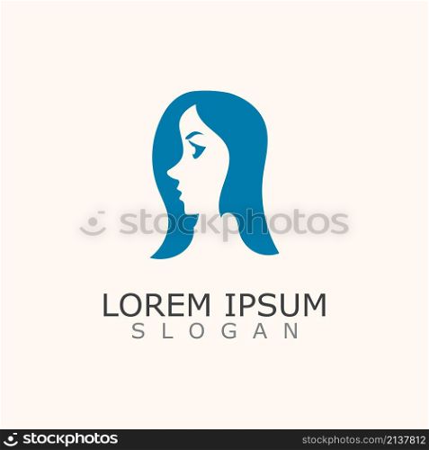 Beauty Face Woman Vector Illustration Template logo Illustration