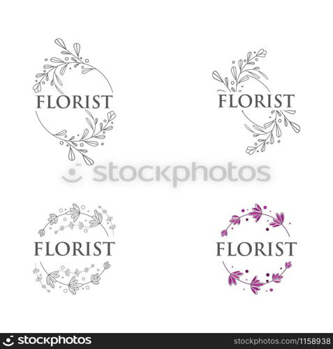 Beauty florist vector icon design template