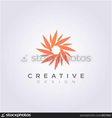 Beauty Flower Abstract CIrcle Vector Illustration Design Clipart Symbol Logo Template.