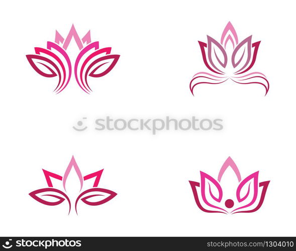 Beauty flowers logo template vector icon