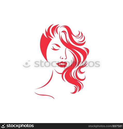 Beauty girl vector logo design. Vector emblem for hairdresser, spa salon, beauty shop for woman. illustration of women short hair style icon.