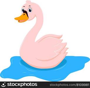 Beauty goose cartoon posing isolated on white back