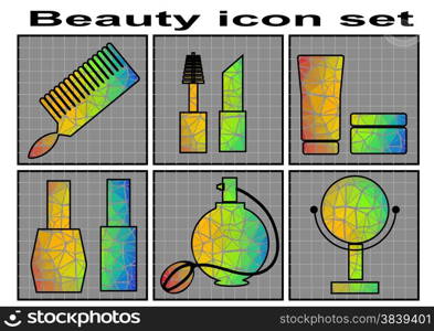 Beauty icon set. woman Beauty colorful vector icons