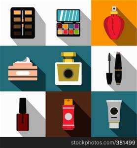 Beauty icons set. Flat illustration of 9 beauty vector icons for web. Beauty icons set, flat style
