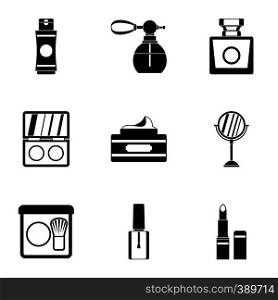 Beauty icons set. Simple illustration of 9 beauty vector icons for web. Beauty icons set, simple style
