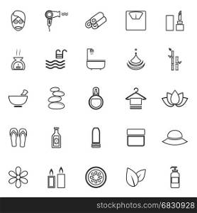 Beauty line icons on white background, stock vector