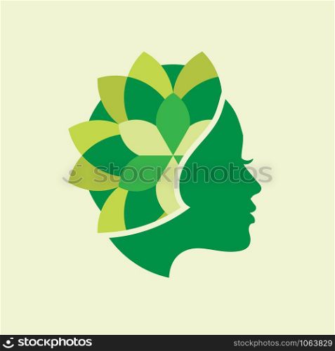 Beauty Logo Design Vector For Spa and Salon, Beauty Face with flower Image
