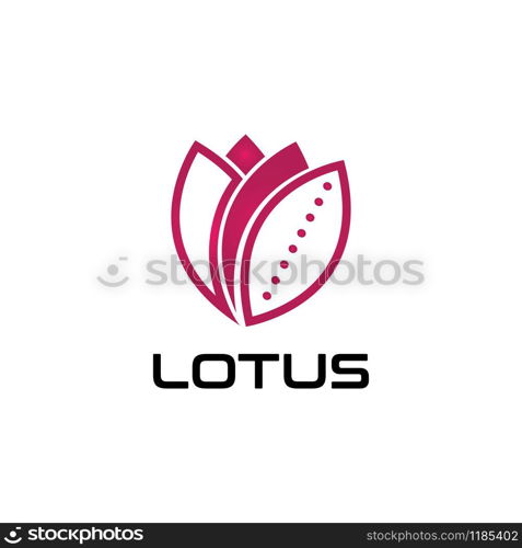 Beauty LOTUS flower vector design logo Template icon