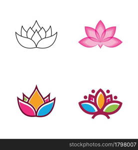 beauty lotus flower vector icon design template