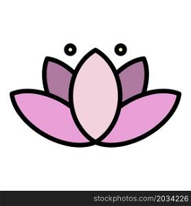 Beauty lotus icon. Outline beauty lotus vector icon color flat isolated. Beauty lotus icon color outline vector