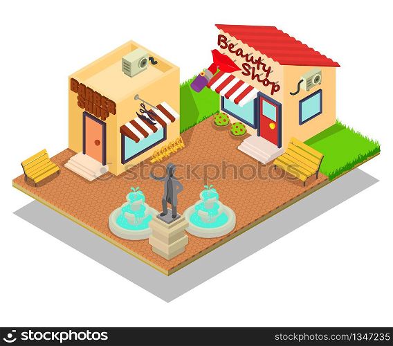 Beauty place concept banner. Isometric banner of beauty place vector concept for web, giftcard and postcard. Beauty place concept banner, isometric style