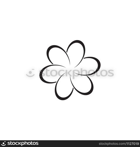 Beauty plumeria icon flowers design illustration Template