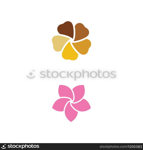 Beauty plumeria icon flowers design illustration Template