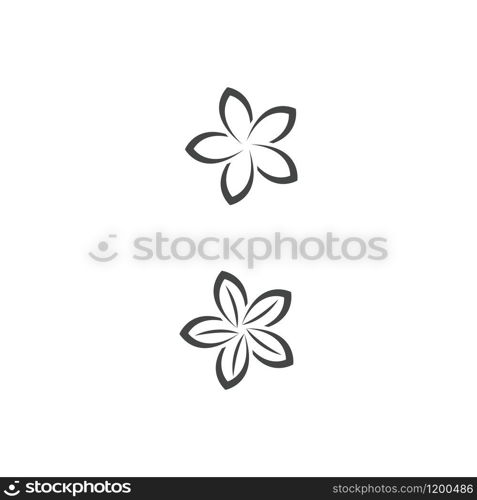 Beauty plumeria icon flowers design illustration Template