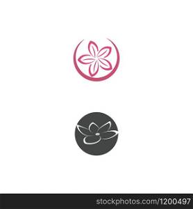Beauty plumeria icon flowers design illustration Template