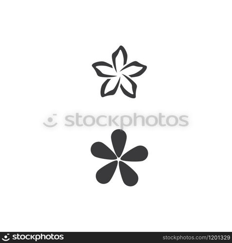 Beauty plumeria icon flowers design illustration Template