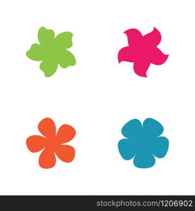 Beauty plumeria icon flowers design illustration Template