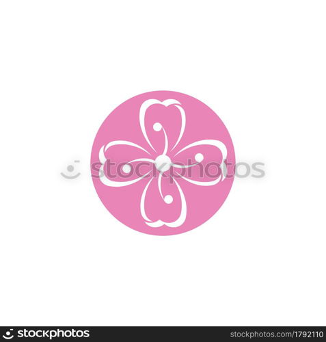 Beauty plumeria icon flowers design illustration Template