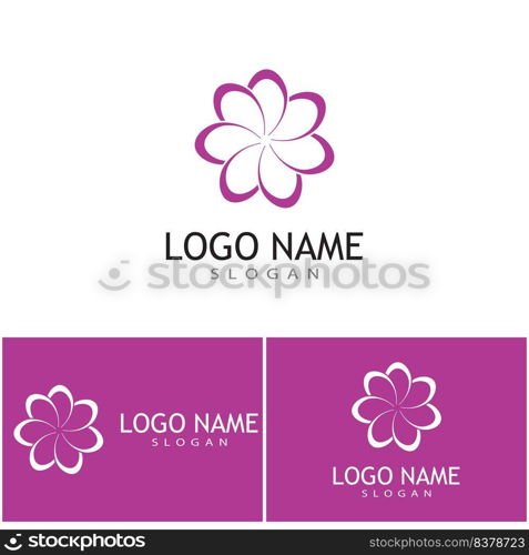 Beauty plumeria icon flowers design illustration Template