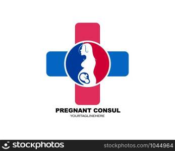 beauty pregnant women vector icon template