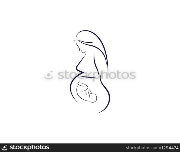 beauty pregnant women vector icon template