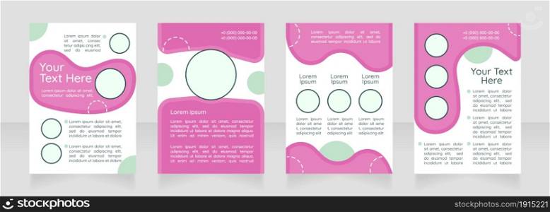 Beauty products presentation blank brochure layout design. Vertical poster template set with empty copy space for text. Premade corporate reports collection. Editable flyer paper pages. Beauty products presentation blank brochure layout design