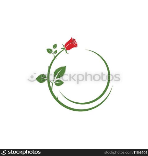 Beauty rose flower vector icon design template