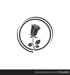 Beauty rose flower vector icon design template