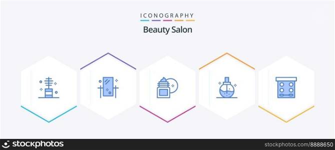 Beauty Salon 25 Blue icon pack including fashion. beauty. mirror. skin cleansing. body soothing