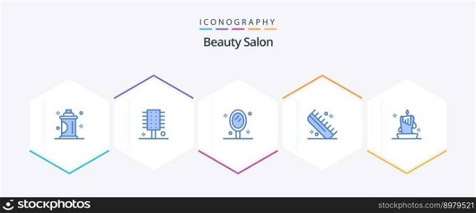 Beauty Salon 25 Blue icon pack including hairdressing. comb. hairstyle. beauty. mirror