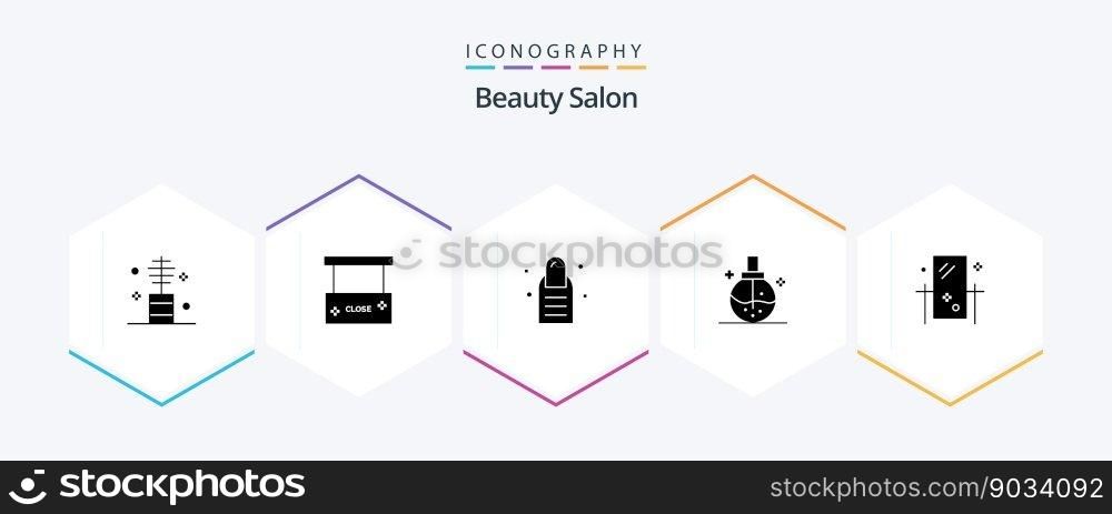 Beauty Salon 25 Glyph icon pack including beauty. health. close salon. fashion. beauty