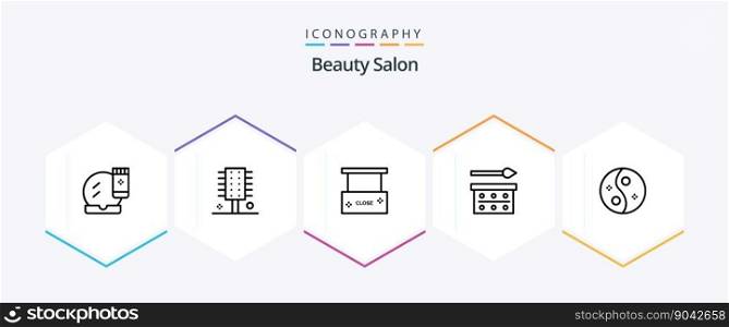 Beauty Salon 25 Line icon pack including eye shadow. eye paint. hairstyle. eye makeup. close