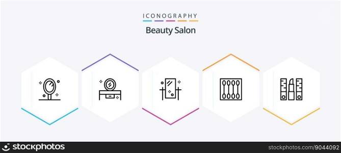 Beauty Salon 25 Line icon pack including makeup. cosmetics. mirror table. beauty. mirror