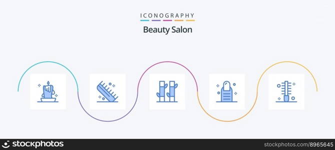 Beauty Salon Blue 5 Icon Pack Including beauty. pedicure. hairdressing. beauty. spa