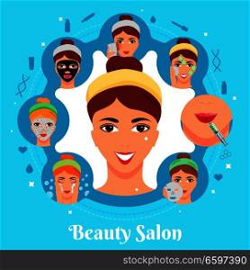 Beauty Salon Cosmetic Procedures Composition