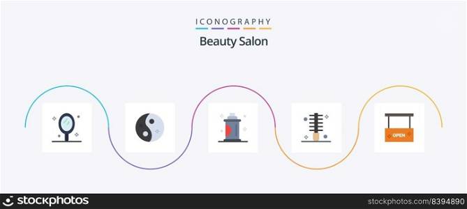 Beauty Salon Flat 5 Icon Pack Including hair. curly. women. beauty. salon