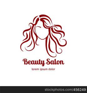 Beauty salon icon with girl. Vector illustration. Beauty salon icon with girl