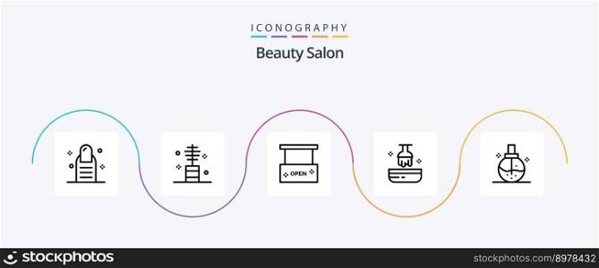 Beauty Salon Line 5 Icon Pack Including beauty. hair. beauty and spa. dye. salon