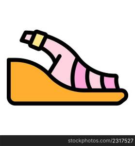 Beauty sandals icon. Outline beauty sandals vector icon color flat isolated. Beauty sandals icon color outline vector