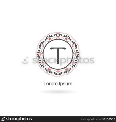 Beauty, Spa and Salon letter T vector icon design. Luxury T letter logo. Vector illustration decorative and ornamental monogram.