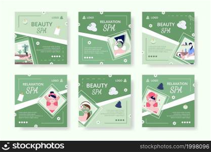 Beauty Spa and Yoga Post Editable of Square Background Suitable for Social media, Feed, Card, Greetings, Print and Web Internet Ads
