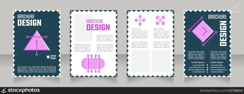 Beauty technology blank brochure design. Template set with copy space for text. Premade corporate reports collection. Editable 4 paper pages. Teco Light, Semibold, Arial Regular fonts used. Beauty technology blank brochure design