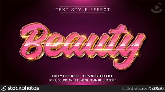 Beauty Text Style Effect. Editable Graphic Text Template.