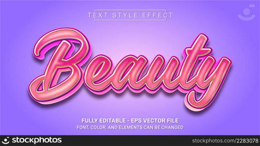 Beauty Text Style Effect. Graphic Design Element.