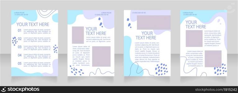 Beauty treatment service promotion blank brochure layout design. Vertical poster template set with empty copy space for text. Premade corporate reports collection. Editable flyer paper pages. Beauty treatment service promotion blank brochure layout design