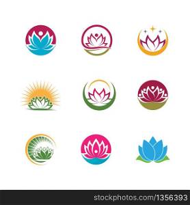 Beauty Vector lotus flowers design logo Template