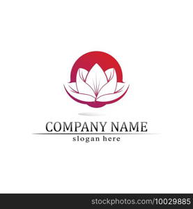 Beauty Vector lotus flowers design logo Template icon