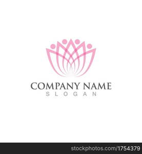 Beauty Vector lotus flowers design logo Template icon