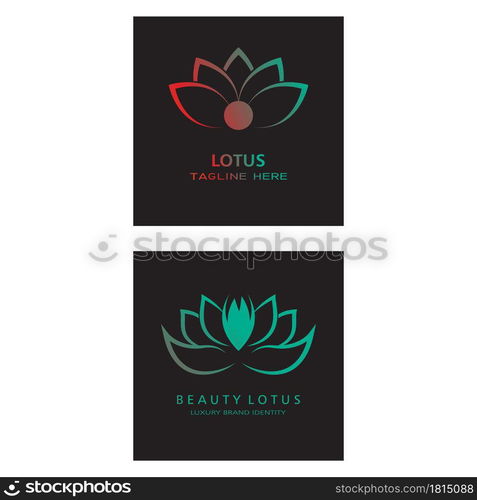 Beauty Vector lotus flowers design logo Template icon