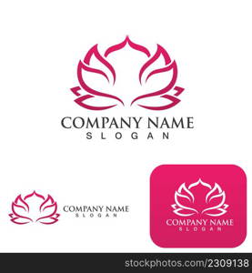 Beauty Vector lotus flowers design logo Template icon